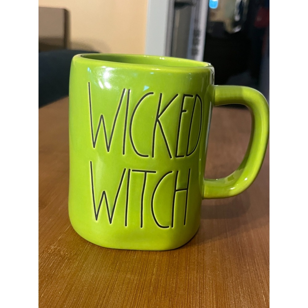 Rae Dunn WICKED WITCH Halloween Mug Glazed GREEN